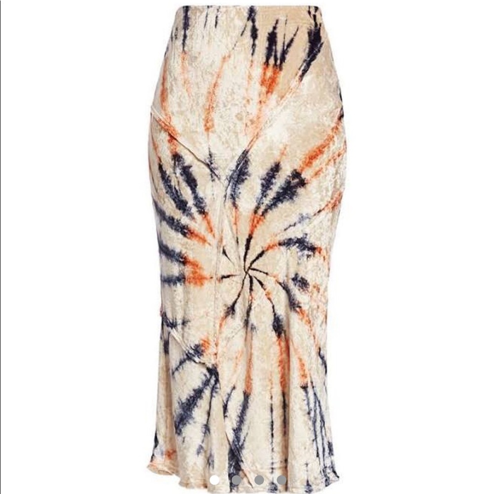 velvet midi skirt